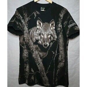 Vtg 90s Radical Nature Wolf T-Shirt Tallahassee Museum Graphic Tee Size Med